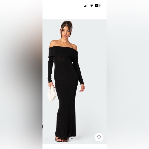 Edikted Suson Fold Over Maxi Dress - Picture 1 of 4